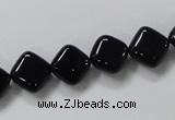 CAB765 15.5 inches 10*10mm diamond black agate gemstone beads