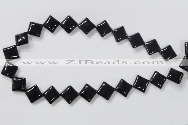 CAB767 15.5 inches 14*14mm diamond black agate gemstone beads