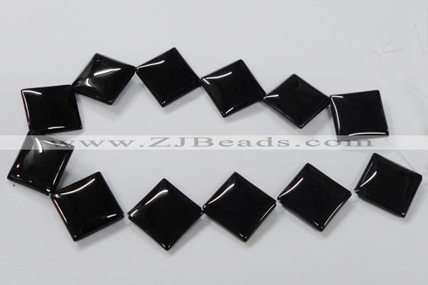 CAB768 15.5 inches 25*25mm diamond black agate gemstone beads