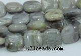 CAB77 15.5 inches 12*12mm square silver needle agate gemstone beads