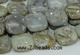 CAB78 15.5 inches 15*15mm square silver needle agate gemstone beads