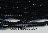 CAB780 15.5 inches 2mm faceted round black agate gemstone beads