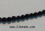 CAB783 15.5 inches 5mm faceted round black agate gemstone beads