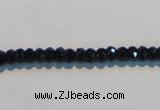 CAB786 15.5 inches 3*5mm faceted rondelle black agate gemstone beads