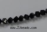 CAB830 15.5 inches 4*4mm cube black agate gemstone beads wholesale