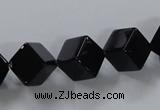 CAB832 15.5 inches 10*10mm cube black agate gemstone beads wholesale