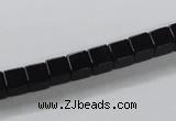 CAB834 15.5 inches 6*6mm cube black agate gemstone beads wholesale