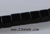 CAB835 15.5 inches 10*10mm cube black agate gemstone beads wholesale