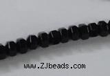 CAB844 15.5 inches 5*8mm rondelle black agate gemstone beads wholesale