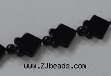 CAB849 15.5 inches 10*10mm fish black agate gemstone beads wholesale