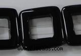 CAB863 15.5 inches 28*28mm square black agate gemstone beads wholesale