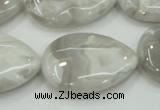 CAB910 15.5 inches 22*30mm flat teardrop natural crazy agate beads