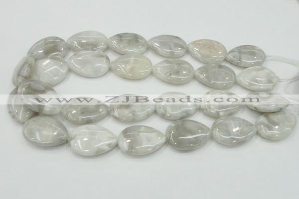 CAB910 15.5 inches 22*30mm flat teardrop natural crazy agate beads