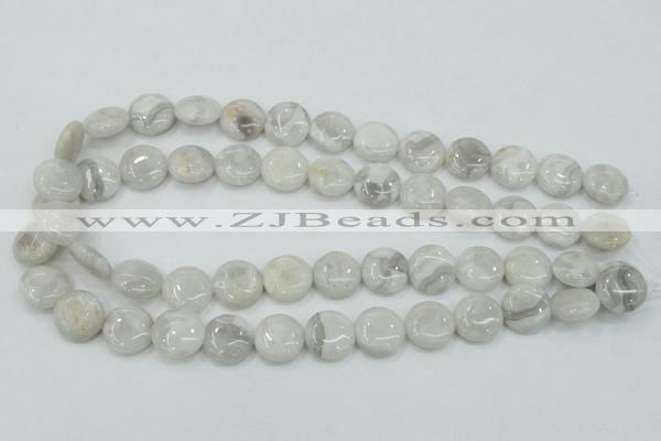 CAB915 15.5 inches 15mm flat round natural crazy agate beads wholesale