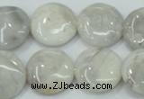 CAB916 15.5 inches 20mm flat round natural crazy agate beads wholesale