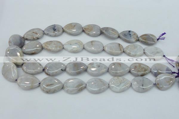 CAB929 15.5 inches 18*25mm flat teardrop natural purple agate beads