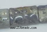 CAB931 15.5 inches 22*30mm flat bamboo natural purple agate beads