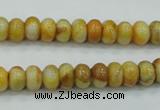 CAB933 15.5 inches 5*8mm rondelle yellow crazy lace agate beads