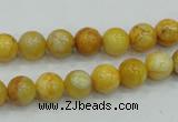 CAB934 15.5 inches 8mm round yellow crazy lace agate beads wholesale