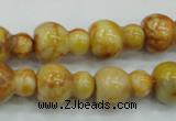 CAB938 15.5 inches 13*18mm calabash yellow crazy lace agate beads