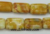 CAB943 15.5 inches 13*18mm rectangle yellow crazy lace agate beads