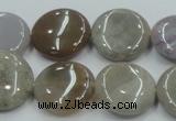 CAB955 15.5 inches 20mm flat round ocean agate gemstone beads