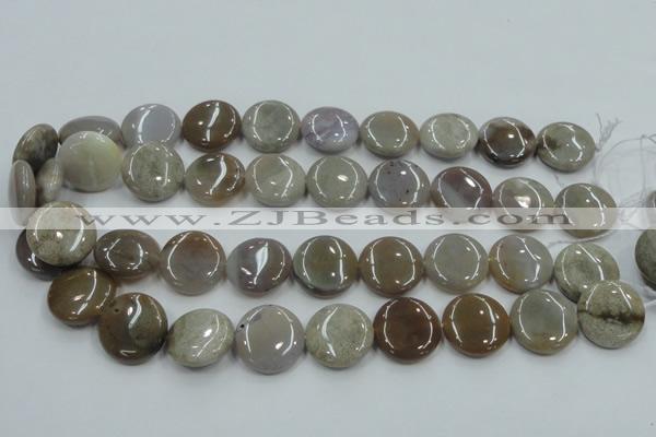 CAB955 15.5 inches 20mm flat round ocean agate gemstone beads