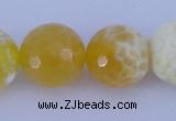 CAB969 15.5 inches 12mm faceted round fire crackle agate beads