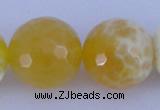 CAB971 15.5 inches 16mm faceted round fire crackle agate beads