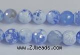 CAB972 15.5 inches 6mm faceted round fire crackle agate beads
