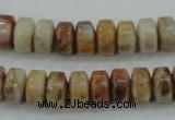 CAB975 15.5 inches 6*10mm rondelle Morocco agate beads wholesale