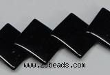 CAB985 15.5 inches 18*18mm rhombic black agate gemstone beads wholesale