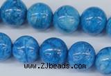 CAB999 15.5 inches 12mm round blue crazy lace agate beads