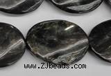 CAE110 15.5 inches 22*30mm twisted oval astrophyllite beads wholesale