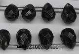 CAE43 Top-drilled 10*14mm faceted teardrop astrophyllite beads