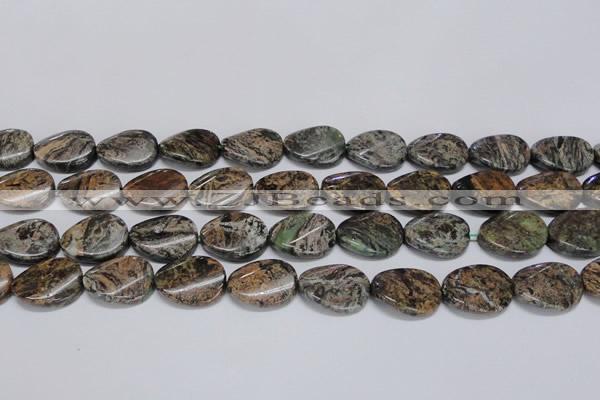 CAF137 15.5 inches 13*18mm twisted oval Africa stone beads