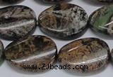 CAF138 15.5 inches 15*20mm twisted oval Africa stone beads
