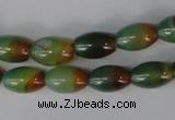 CAG1007 15.5 inches 8*12mm rice rainbow agate beads wholesale