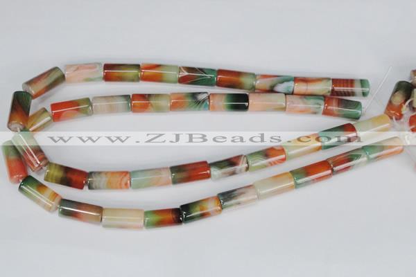 CAG1016 15.5 inches 10*20mm column rainbow agate beads