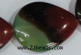 CAG1031 15.5 inches 40*50mm flat teardrop rainbow agate beads