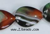 CAG1034 15.5 inches 22*30mm flat teardrop rainbow agate beads