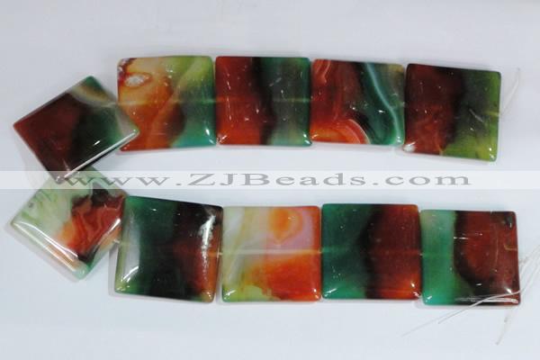 CAG1050 15.5 inches 40*40mm square rainbow agate beads