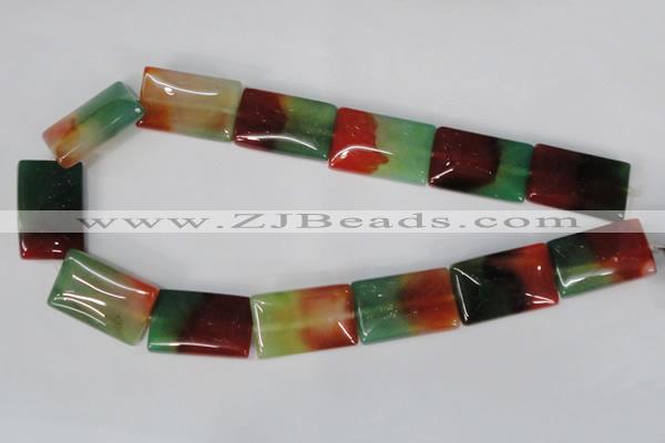 CAG1053 15.5 inches 18*25mm rectangle rainbow agate beads