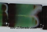CAG1060 15.5 inches 30*40mm flat tube rainbow agate beads