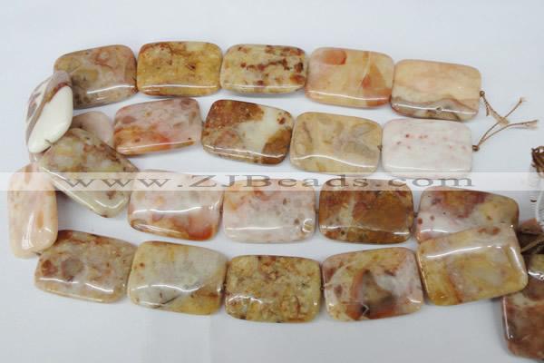 CAG1100 15.5 inches 25*35mm rectangle Morocco agate beads wholesale