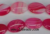 CAG1174 15.5 inches 13*18mm oval line agate gemstone beads