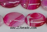 CAG1176 15.5 inches 18*25mm oval line agate gemstone beads