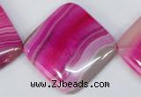 CAG1184 15.5 inches 35*35mm diamond line agate gemstone beads