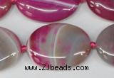 CAG1188 15.5 inches 22*30mm oval line agate gemstone beads