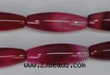 CAG1195 15.5 inches 10*30mm rice line agate gemstone beads